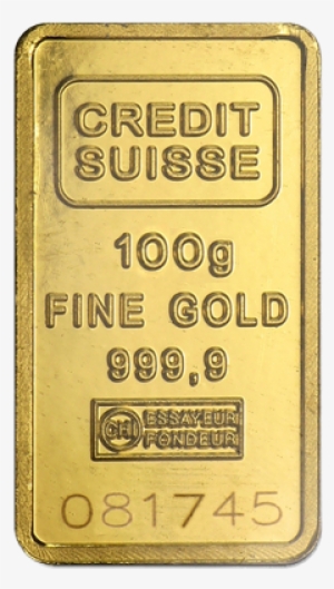 100 Grams Gold Bar - Credit Suisse 100g Gold Bar