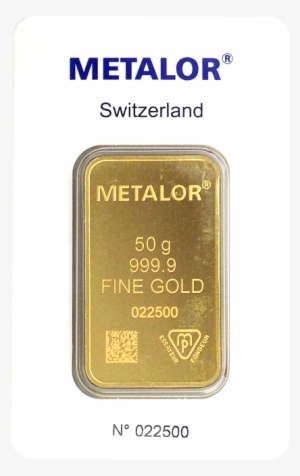 Metalor Stamped 50g Gold Bar - Gold