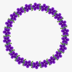 Transparent Round Frame With Violets Round Picture - Round Transparent Picture Frame