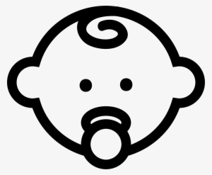 Baby Head Outline With Pacifier Comments - Baby Symbol Png