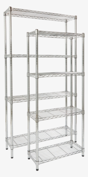 Chrome Wire Shelving 4 Shelf Units, 10 Inch Deep - Storables Chrome 4-tier Steel Wire Shelving, 10" D