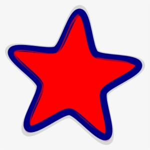 Clipart Star - Red Star Blue Outline