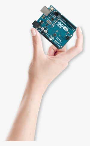 Hand Holding Arduino Uno