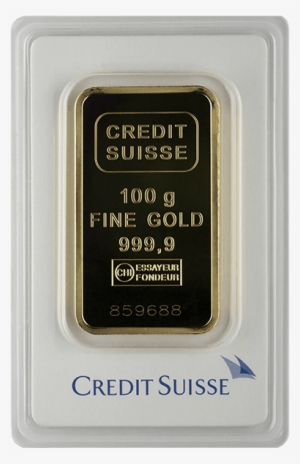 Picture Of 100 Gram Credit Suisse Gold Bar - 100 Gram Gold Bar Swiss