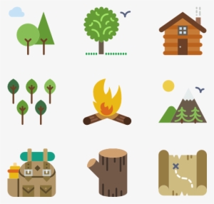 Outdoor Clipart Camping Word - Forest Icons