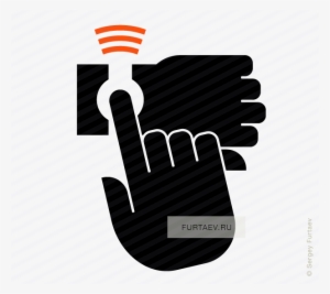 Finger Touching Smartwatch Vector Icon Clip Art - Watch Hand Icon