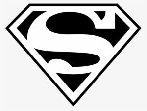 Black Superman Outline - Black And White Superman Logo Png