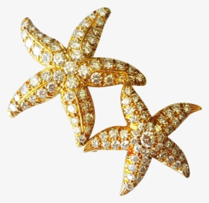 Clip Art Free Beautiful Set Of Two Karat Brooches Krikorian - Gold Starfish