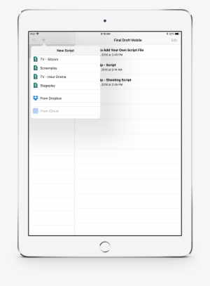 Features Of Final Draft Mobile For Ipad And Iphone - Display Device