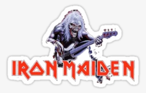 Logo And Eddie" Stickers By Holydio - Iron Maiden On White Shirt