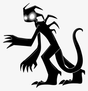 Drawing Monster Shadow Silhouette Clip Art - Black Monster Transparent