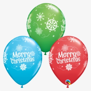 11" Round Special Assorted Merry Christmas Snowflakes - 70-a-round Birthday Latex Balloons, Pack