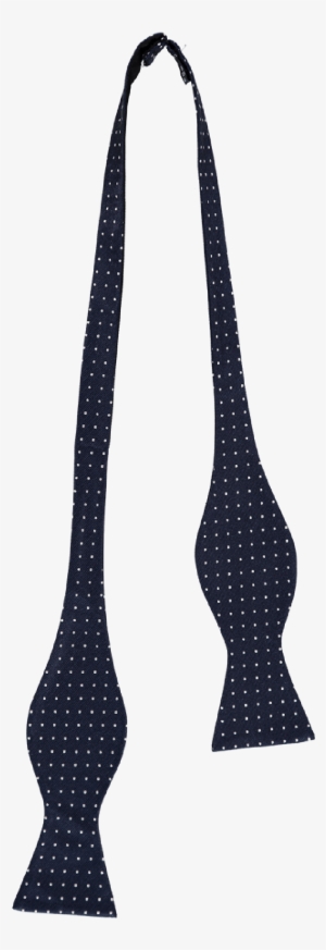 Bow Tie Silk Navy Blue Spotted - Silk