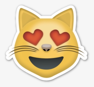 Smiling Cat Face With Heart Shaped Eyes - Smiling Cat Face With Heart-shaped Eyes Emoticon Emoji