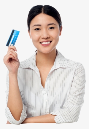 Women Holding Credit Card Png Image - Woman Holding Credit Card