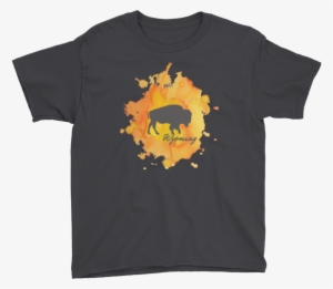 Wyoming Watercolor Burst Bison - T-shirt
