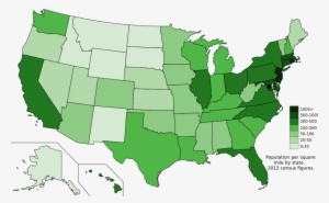 List Of U S States And Territories By Population Density - Gini Coefficient By State