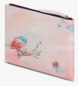 Watercolor Bird Design Small Zip Pouch - Wallet Transparent PNG ...