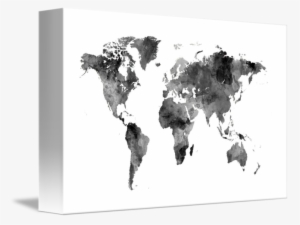 Map Of The World Map Watercolor By Michael Tompsett - World Map Watercolor Black
