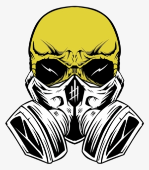 Clipart Black And White Download Drawing Childrens - Yellow Skull With Gas Mask