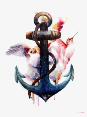 Because Tattoos Originally Gained Popularity Among - Anchor Watercolor Painting