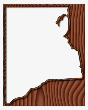 A Map Of Clay With The Map Area Carved From A Dark - Wooden Frame Hd Png