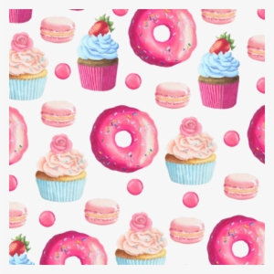 Pink Donut And Cupcake Fabric By Julia Dreams On Spoonflower - Cupcake E Donuts Png