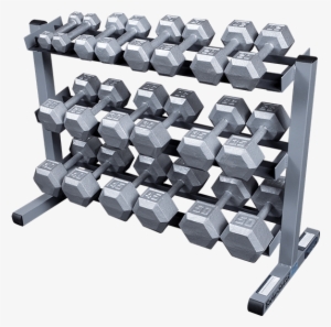 Body Solid Steel Hex Dumbbells - Body-solid 2 Racks