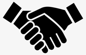 Handshake Vector Png Clipart Black And White Library - Hand Shake Icon Png