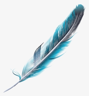 Blue Feathers Feather Green Slender Bluegreen Clip - Pluma Png