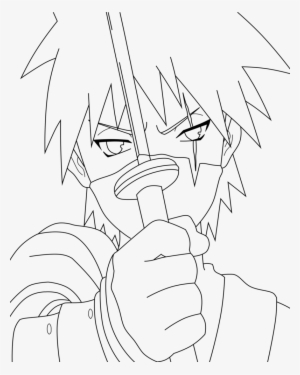 Line Art Wip By Mitsu Ino On - Kakashi Drawing Outline