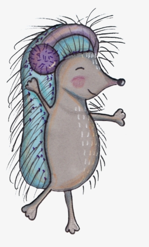Hand Painted Very Happy Little Hedgehog Png Transparent - Design