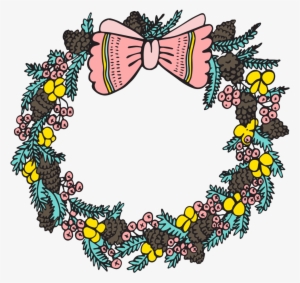 Hand Painted Cute Cartoon Wreath Png Transparent - Portable Network Graphics