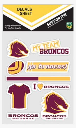 Brisbane Broncos Nrl Mixed Logo Car Decals