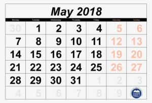 May 2018 Calendar Png - October 5 2018 Calendar