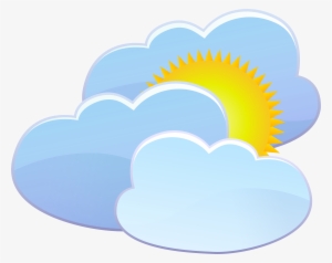 Three Clouds And Sun Weather Icon Png Clip Art