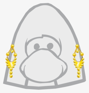 Gold Chandelier Earrings Icon - Up Sweep Club Penguin