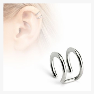Earrings Transparent Cartilage - Double Plain Clip On Fake Helix Ear Cuff