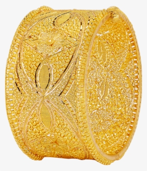 Golden Bangle Floral Design - Bracelet