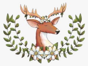 Picture Royalty Free Stock Antlers With Flowers Clipart - Sika Deer