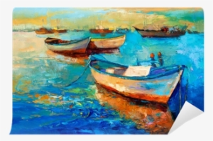 Boats Painting Sunset