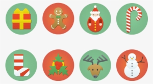 8 Flat Christmas Png Icons - Drawing