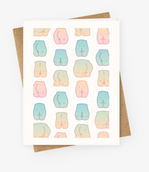 Kawaii Pastel Butt Pattern Greeting Card - Happy Mothers Day Friend Funny
