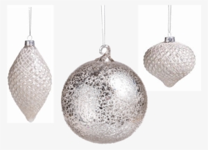 Christmas Ornaments - Antique Silver Round Ornaments, Large, Set Of 12, Holiday