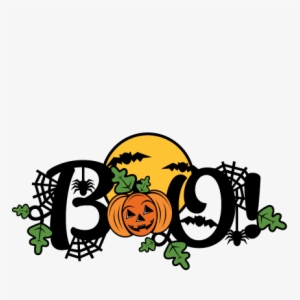 Boo Halloween Title Svg Cuts Scrapbook Cut File Cute - Boo Halloween Png