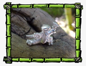 Sterling Silver Gecko Charm With Satin Finish - United States Of America