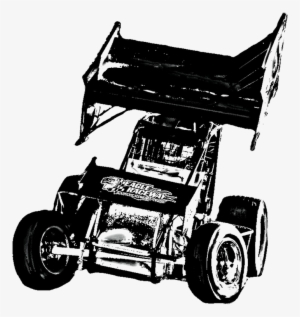 Sprint Car Racing Png Image - Sprint Car White And Black