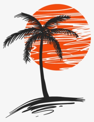 Vinilo Decorativo Palmera - Palm Tree In The Sunset Shower Curtain
