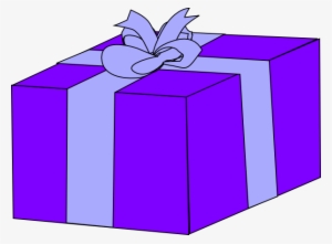 Gift Clipart Purple - Clipart Of Gift Box