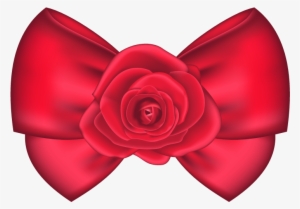 Decorative Bow With Rose Png Clipart Picture - Rose Bow Png